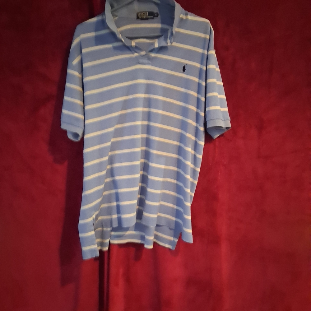 Polo by Ralph Lauren Blue and White Striped Shirt